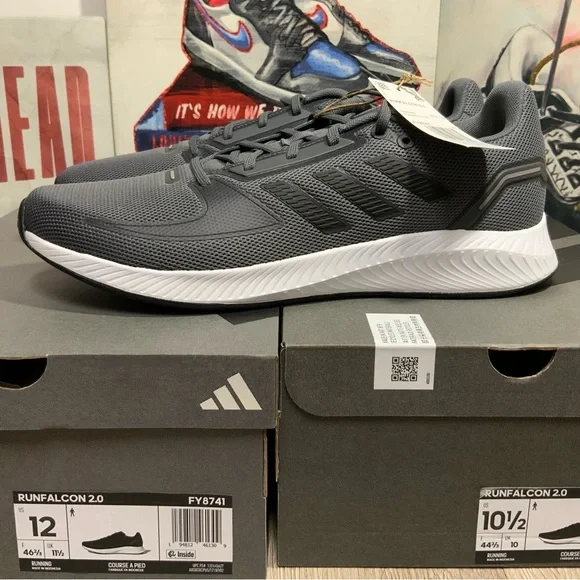 Adidas Men Run Falcon 2.0 FY8741 Gray Running Shoes Sneakers Men's Multi Sizes - Picture 1 of 13